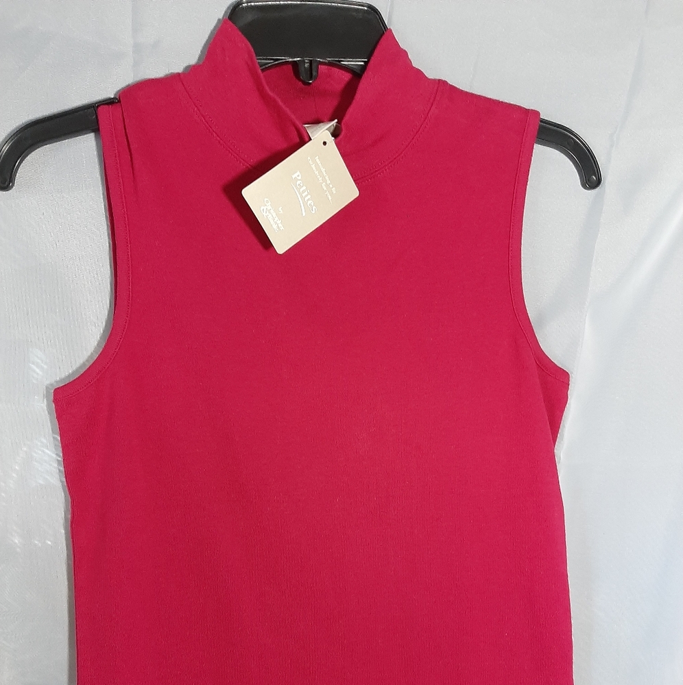 Christopher & Banks Petite Mock Turtle Sleeveless Ready For Spring